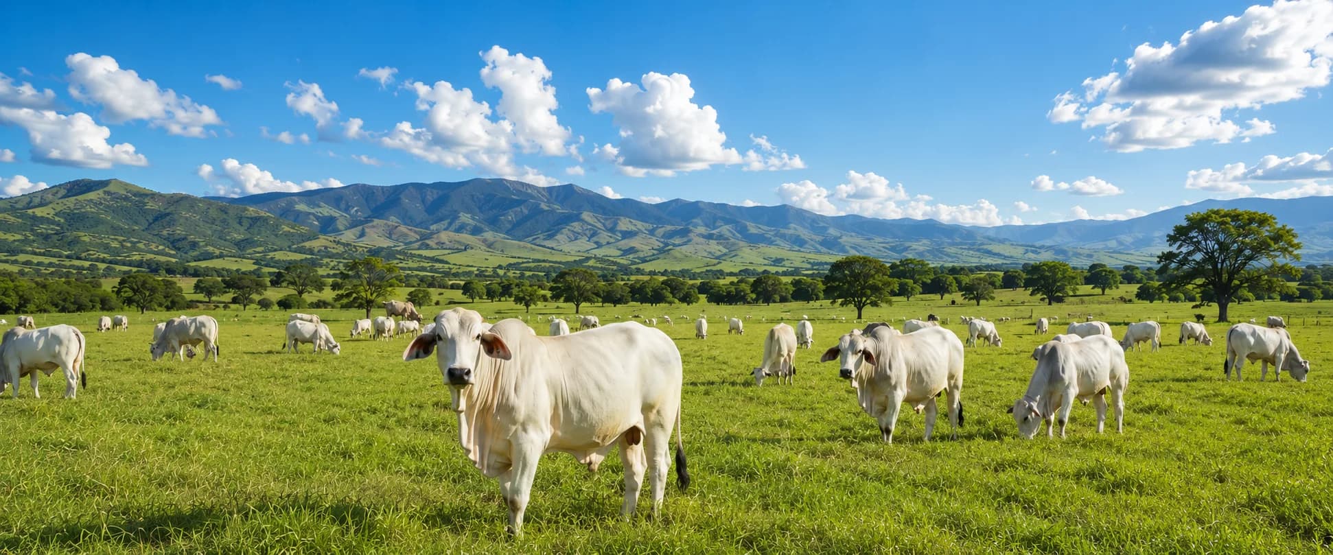 Ganado al aire libre entre pastos y montañas
